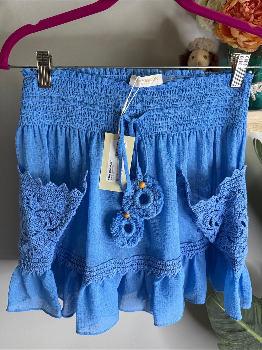 NWT Ramy Brook Katy Skirt in Serene Blue